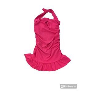 Women's Tara Grinna Pink Ruffle Swim Dress Size 32